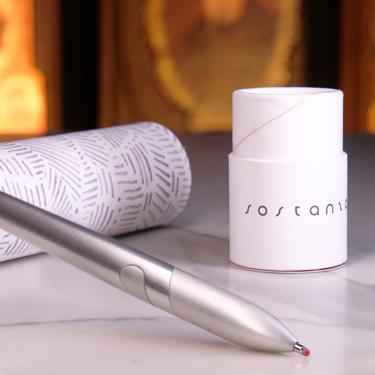 Sostanza ballpoint pen in anodized aluminum with magnetic rotary mechanism - Image 3